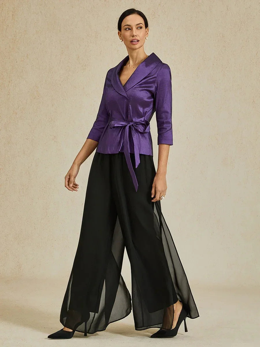 Navessa | Chiffon Split Leg Pantaloni