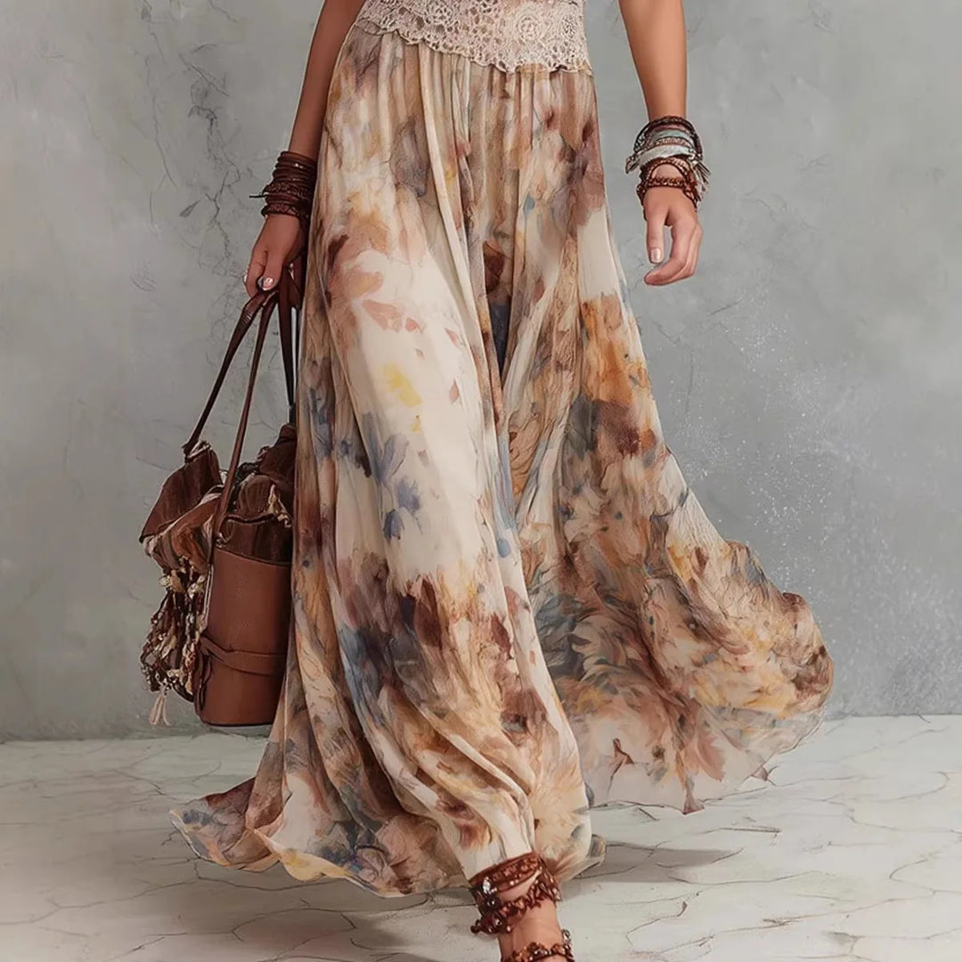 Solene | Tie-Dye Halter Maxi Abito