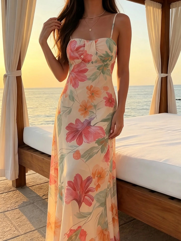 Marisol | Floreale Halter Waist-Cinching Abito