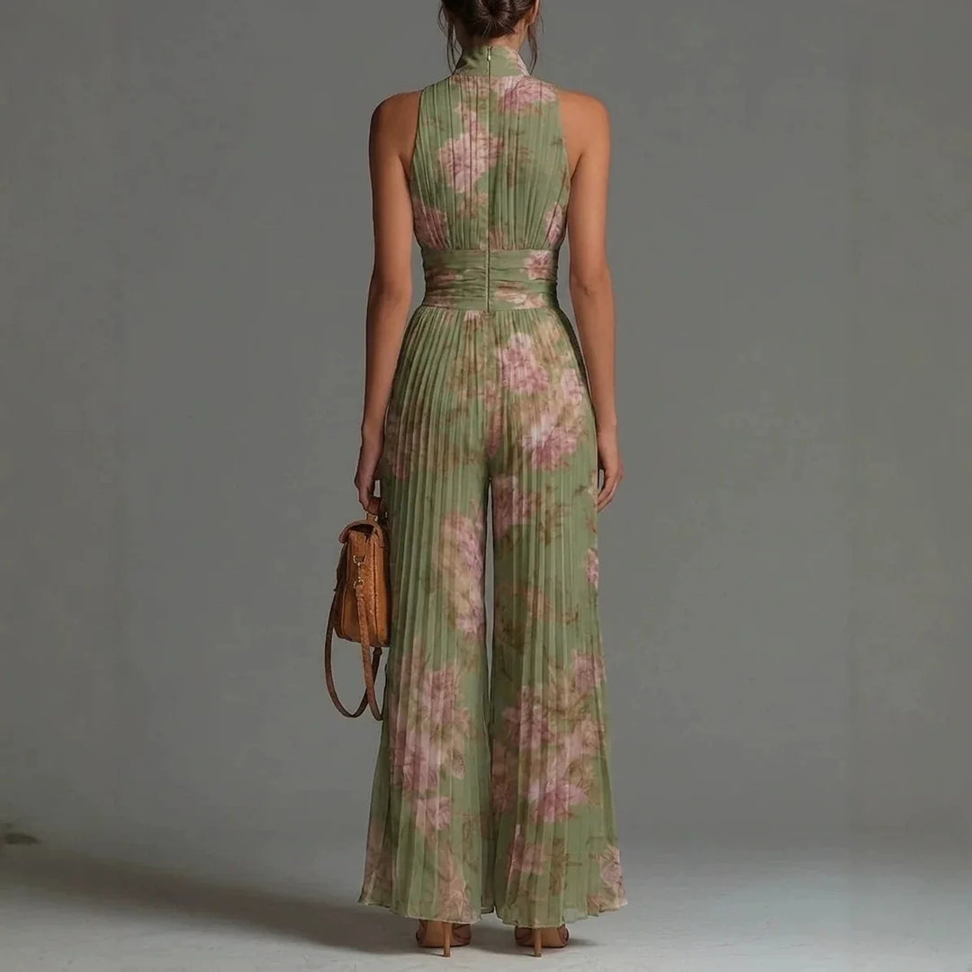 Linnea | Pleated Chiffon Gamba Larga Tuta