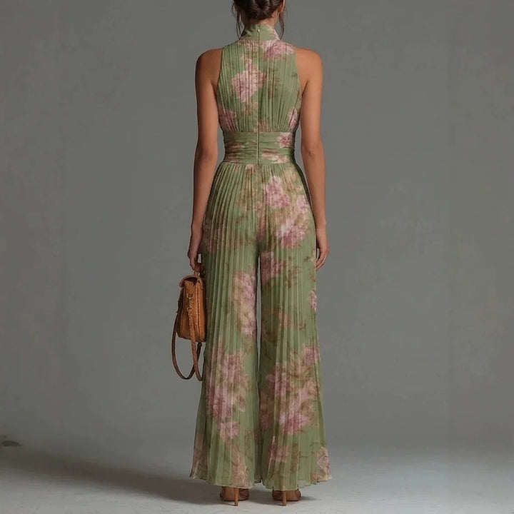 Linnea | Pleated Chiffon Gamba Larga Tuta