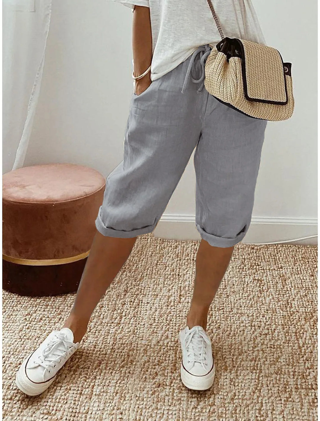 Wren | Lino Blend Sash-Tie Shorts