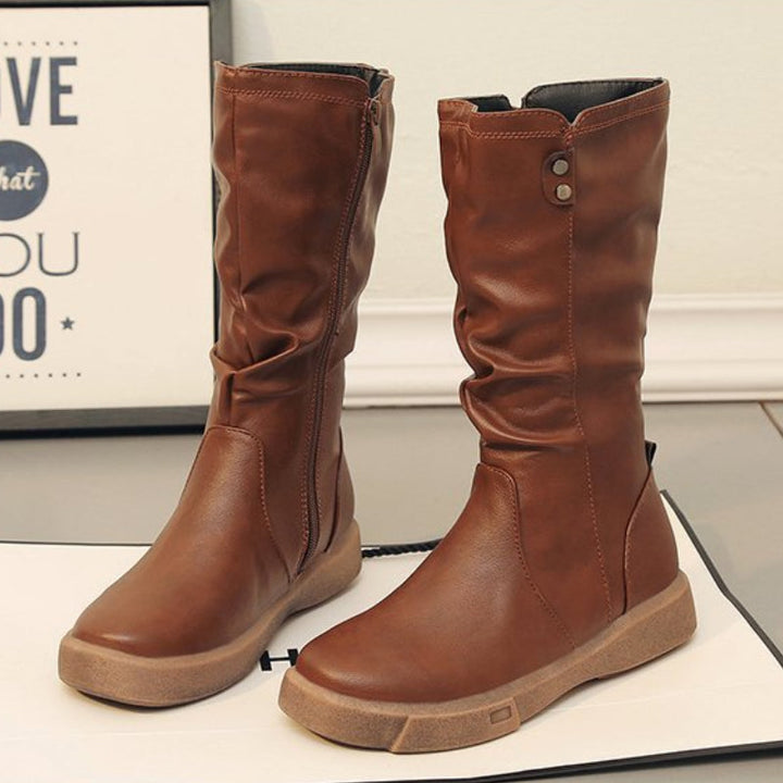 Thea | Waterproof Vegan Pelle Stivali with Zipper
