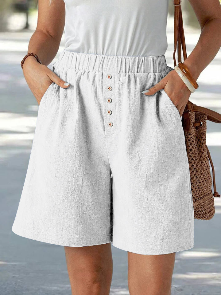 Marlowe | Buttoned Lino Shorts