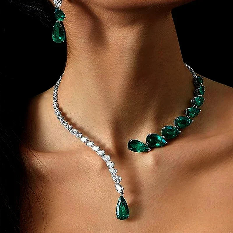 Collana Ciondolo con Cristallo Verde