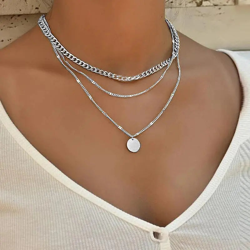 Collana Elegante Placcato Oro e Argento