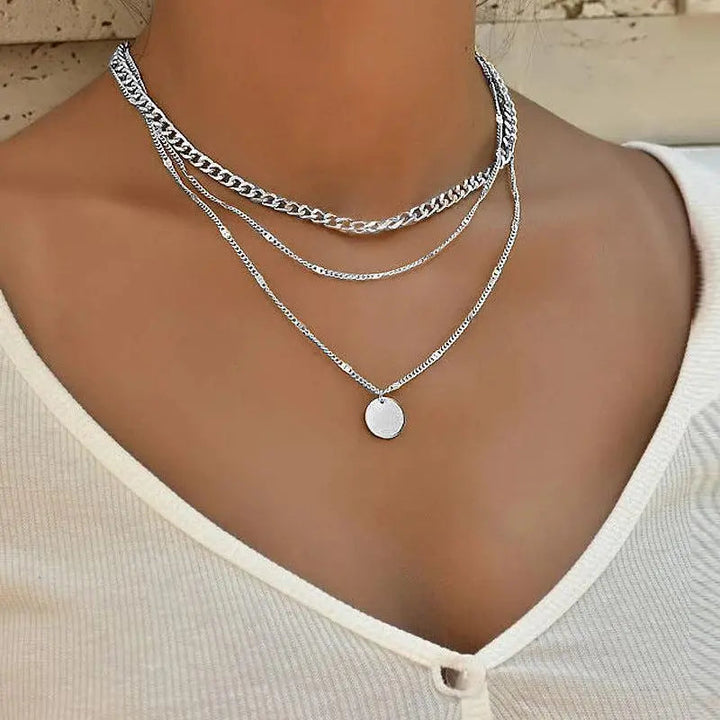 Collana Elegante Placcato Oro e Argento