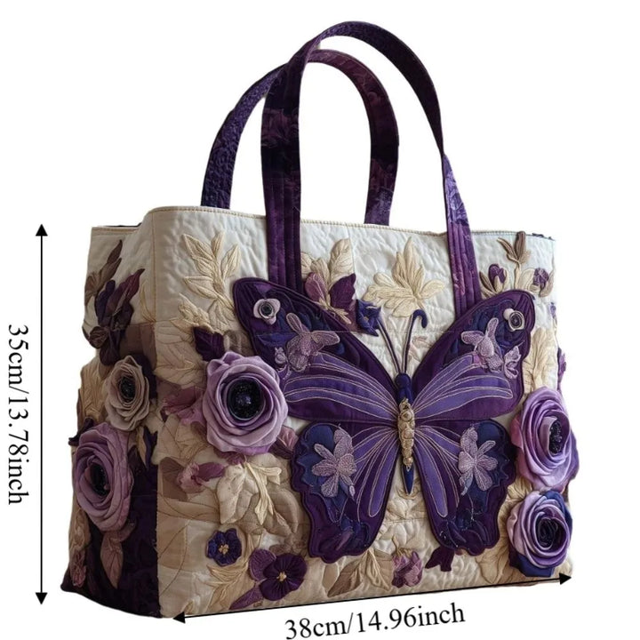 Butterfly Patterns Trapuntato Tote