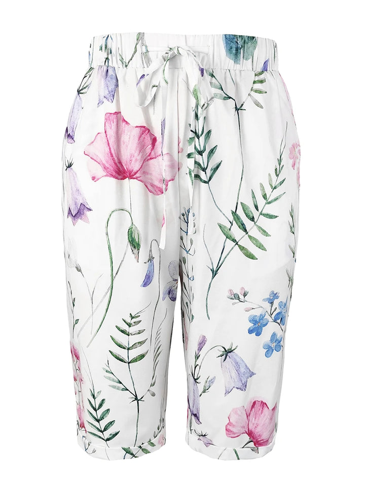 Poppy | Floreale Drawstring Gamba Larga Shorts