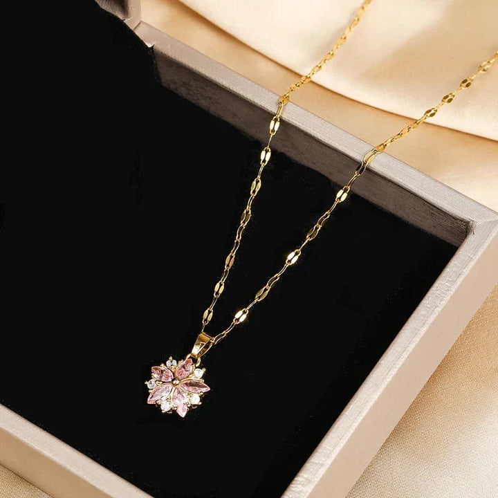 Collana Sakura Rosa Romantique in Acier Inoxydable