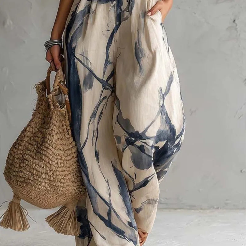 Sylvie | Watercolour Stampa Halter Tuta
