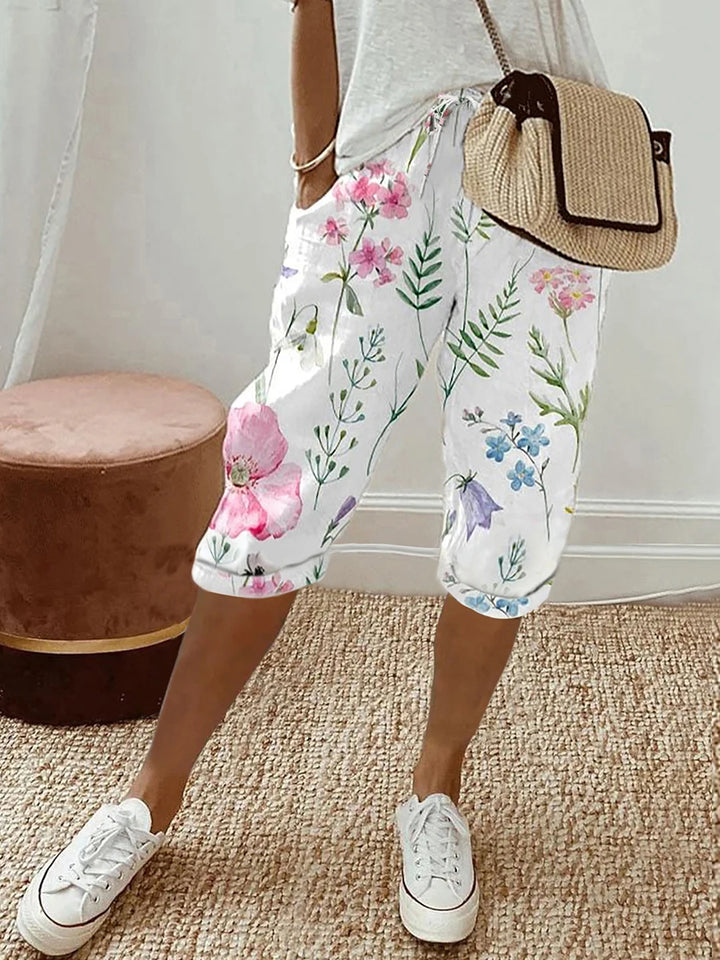 Poppy | Floreale Drawstring Gamba Larga Shorts