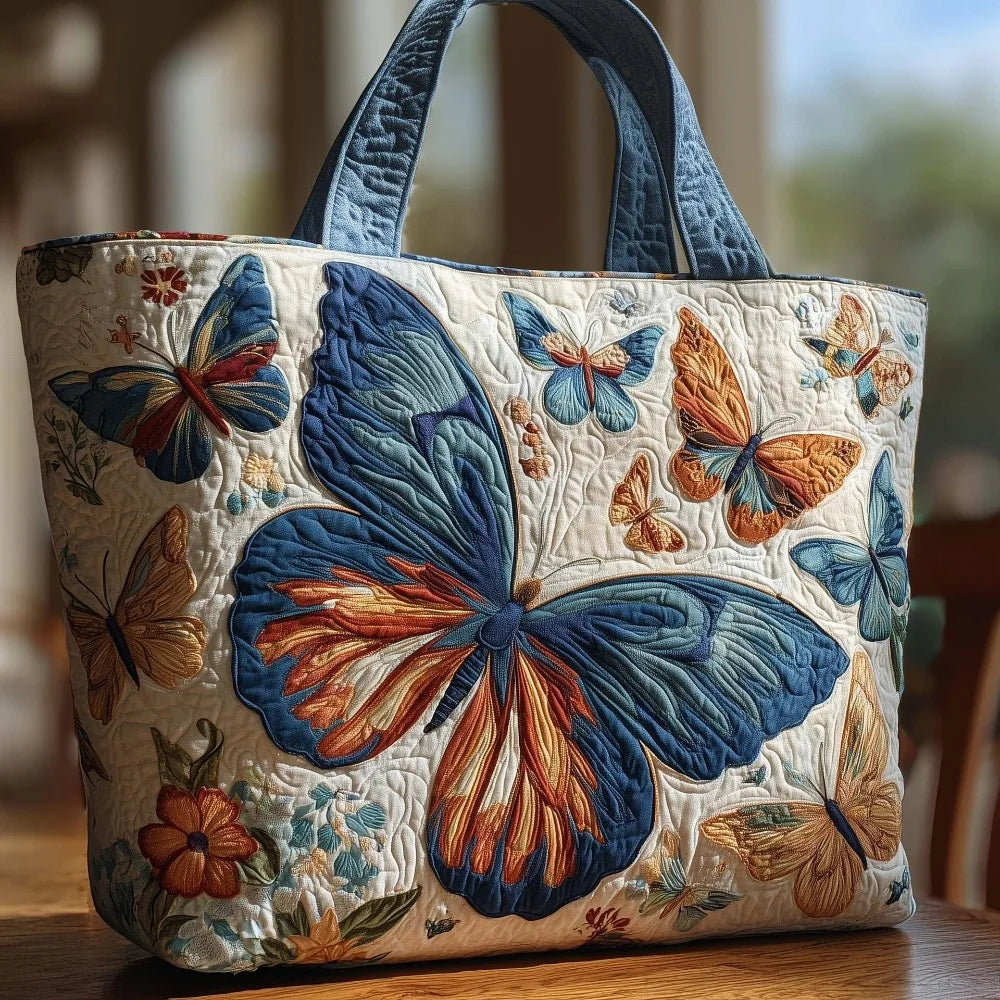 Butterfly Patterns Trapuntato Tote