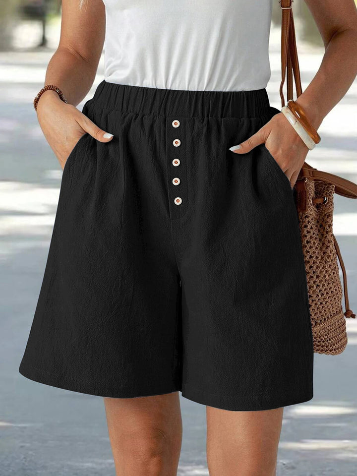 Marlowe | Buttoned Lino Shorts