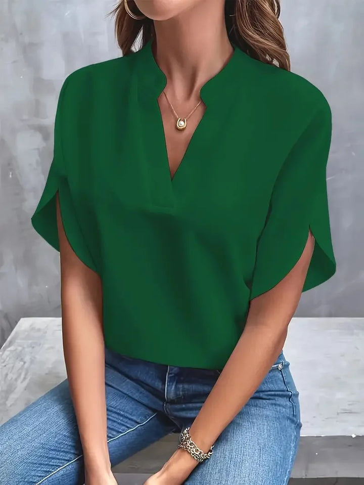 Marlenne | Scollo a V Half Sleeve Camicetta
