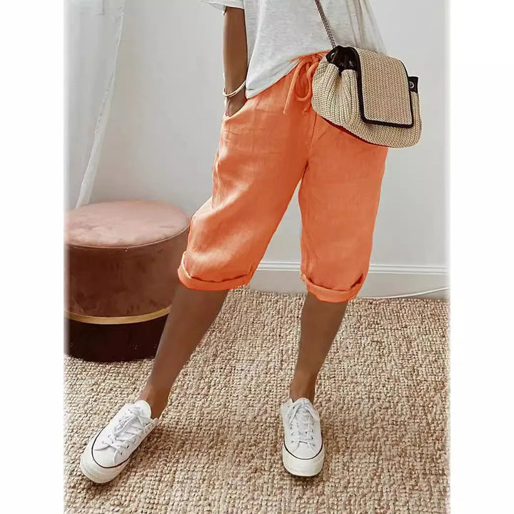 Wren | Lino Blend Sash-Tie Shorts
