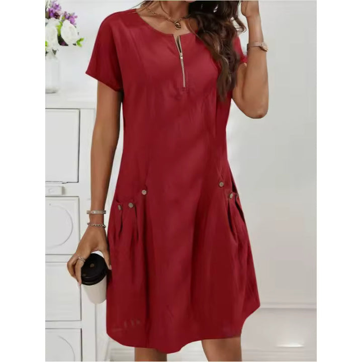 Scarletta | Zip Front Lino Abito