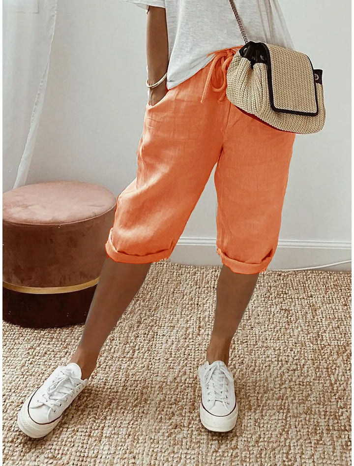 Wren | Lino Blend Sash-Tie Shorts
