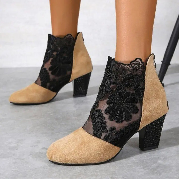 Heloise | Elegante Lacy High Tacchi Mesh Stivali