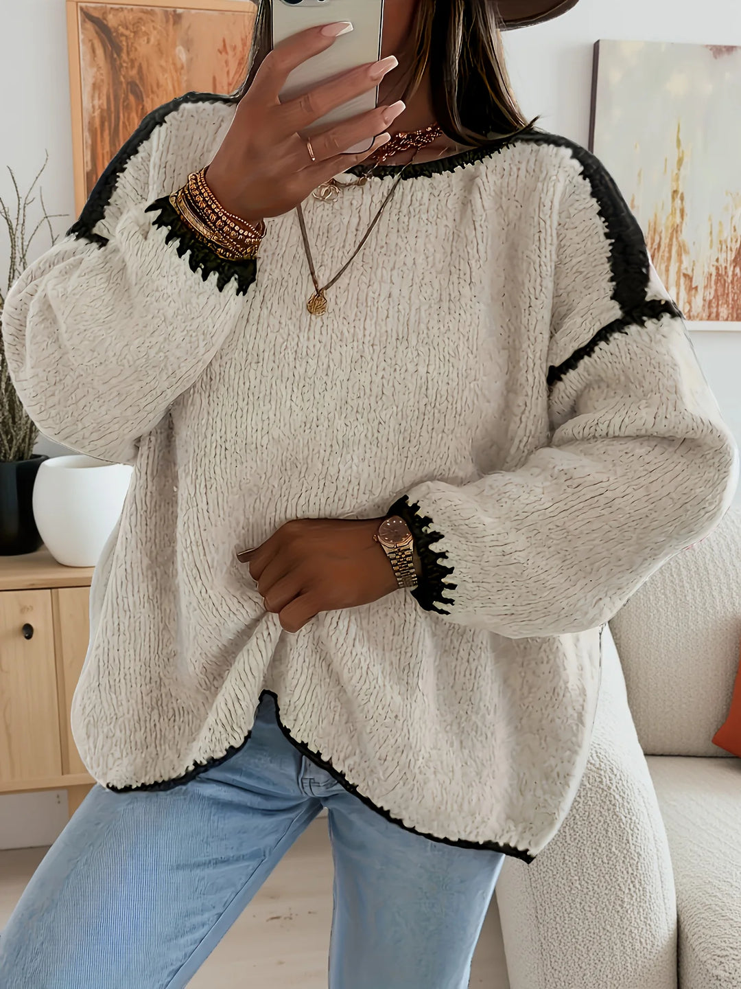 Astrid | Colour-Block Drop-Shoulder Jumper