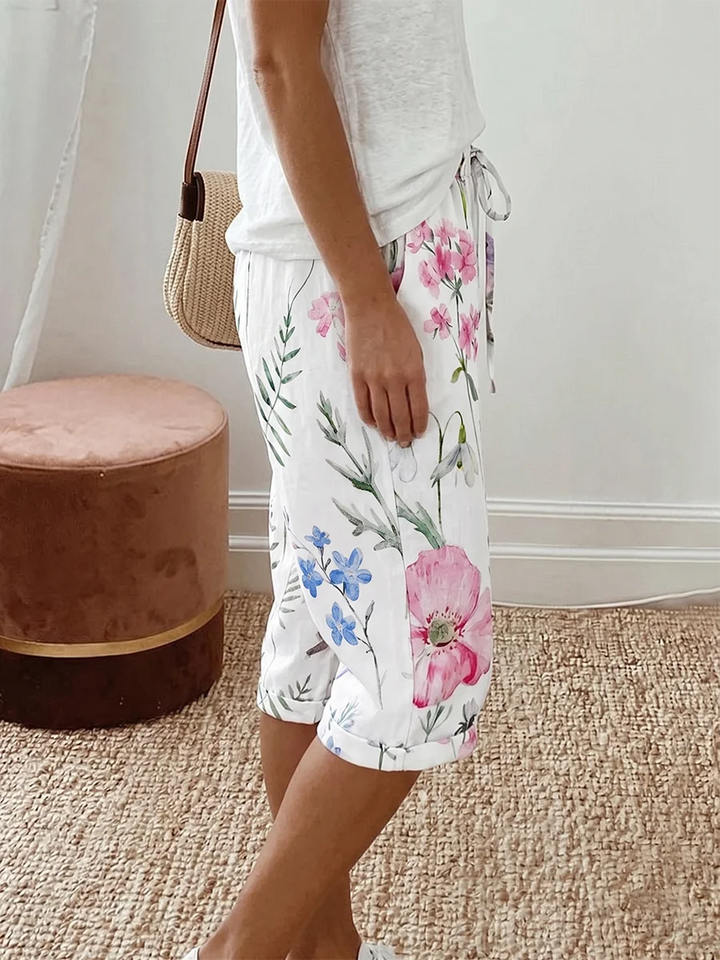 Poppy | Floreale Drawstring Gamba Larga Shorts