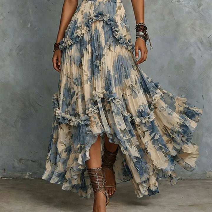 Vivienne | 3D Floreale Strapless Layered Maxi Abito