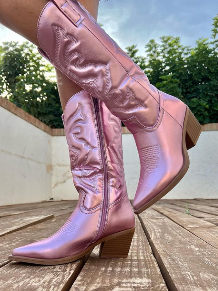 Gracie | Elegante Metallic Cowboy Stivali