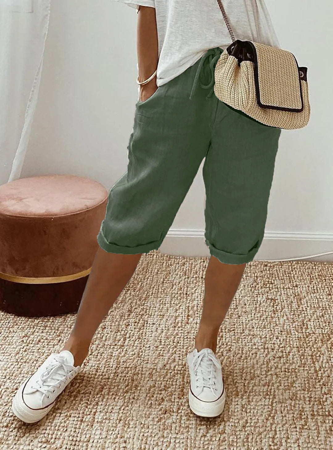 Wren | Lino Blend Sash-Tie Shorts