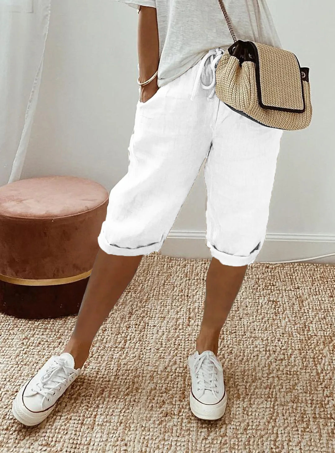Wren | Lino Blend Sash-Tie Shorts