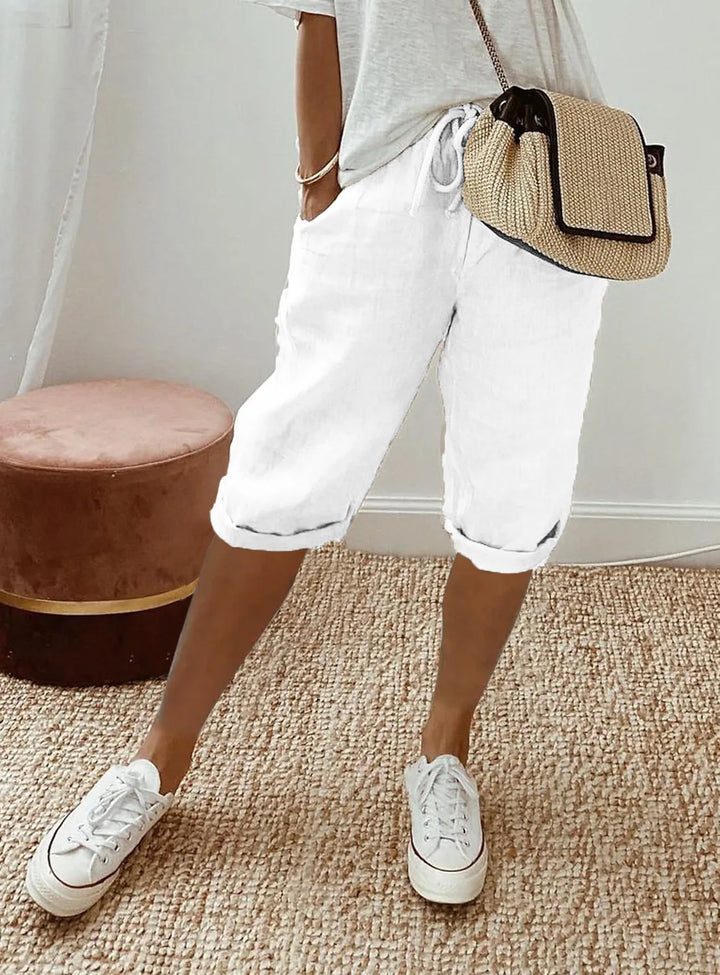 Wren | Lino Blend Sash-Tie Shorts