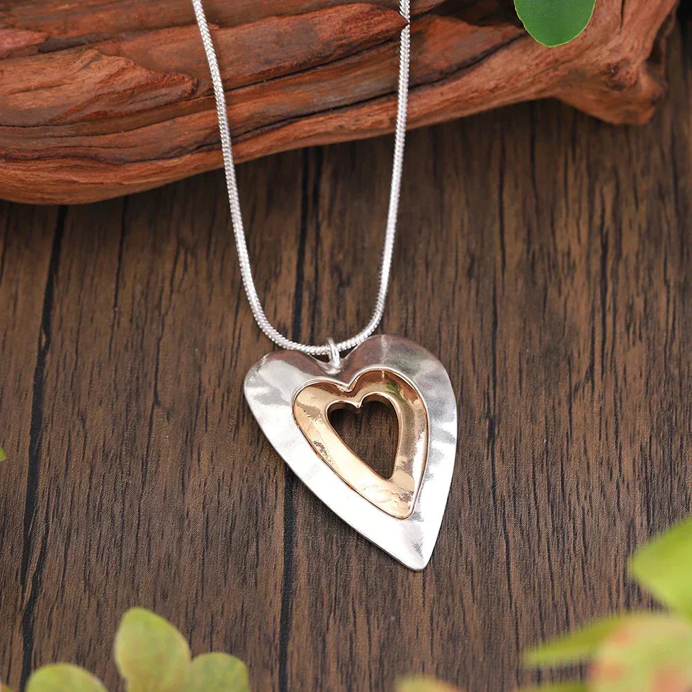 Collana Vintage Cuore Précieux in Argento e Oro