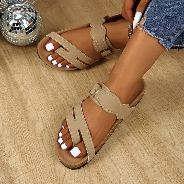 Tahlia | Rilassato Cork Slide Sandali