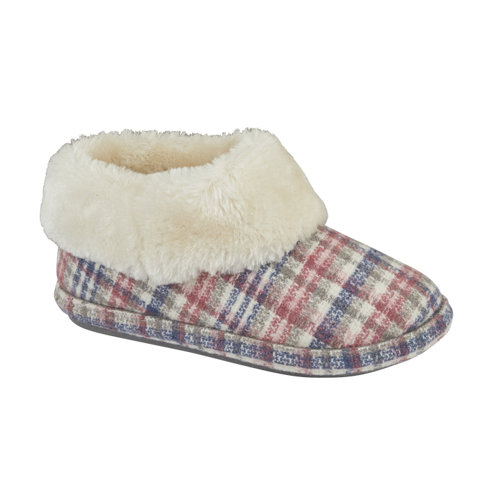 Elke | Pantofole a Stivaletto Tartan Rosa