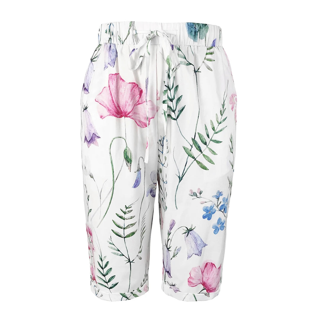 Poppy | Floreale Drawstring Gamba Larga Shorts