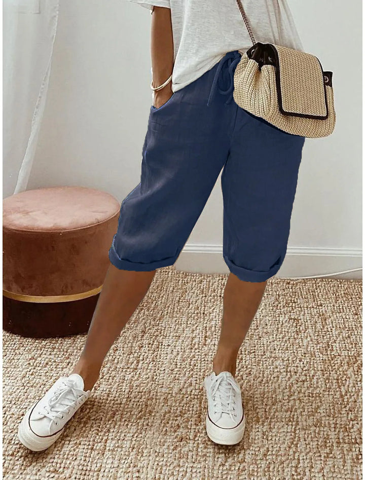 Wren | Lino Blend Sash-Tie Shorts