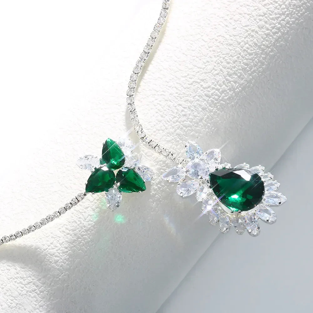 Collana Vintage Fioritura Smeraldo
