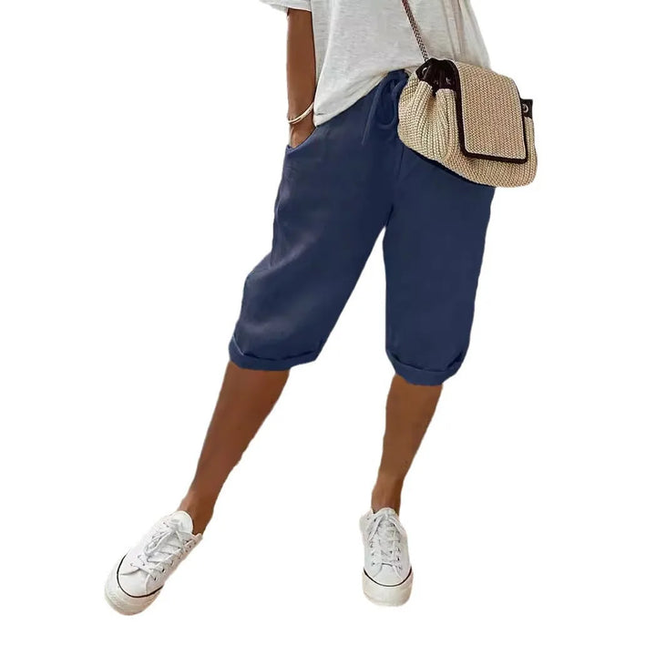 Wren | Lino Blend Sash-Tie Shorts