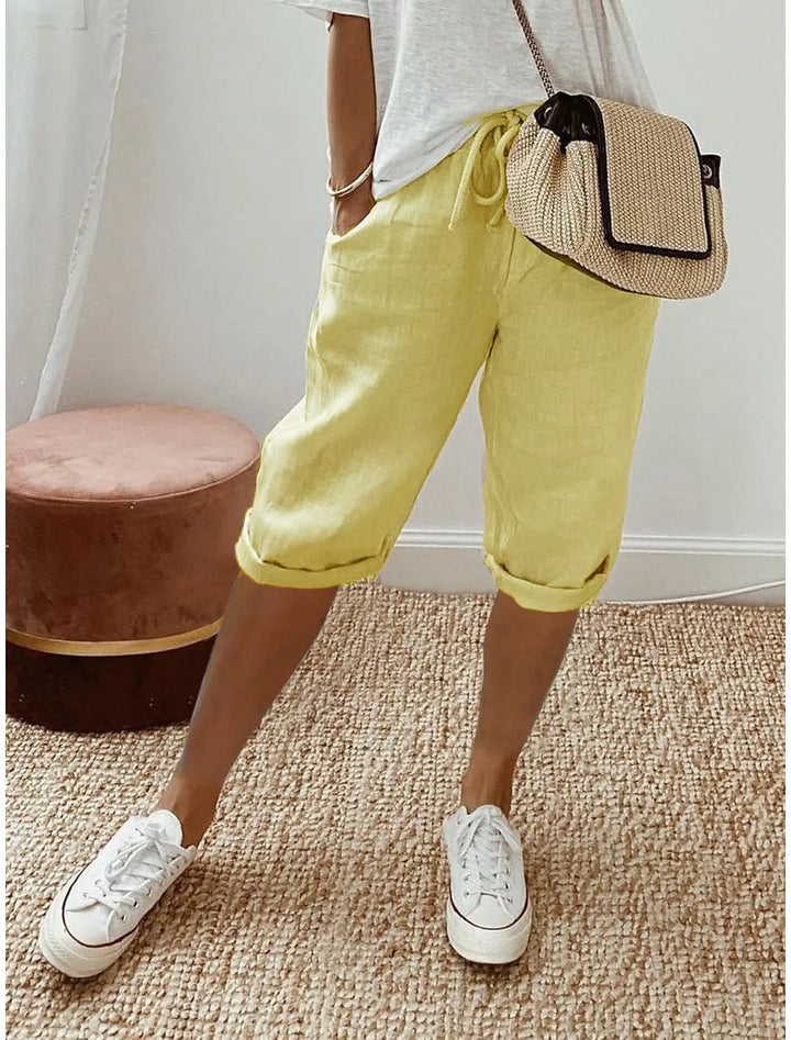 Wren | Lino Blend Sash-Tie Shorts
