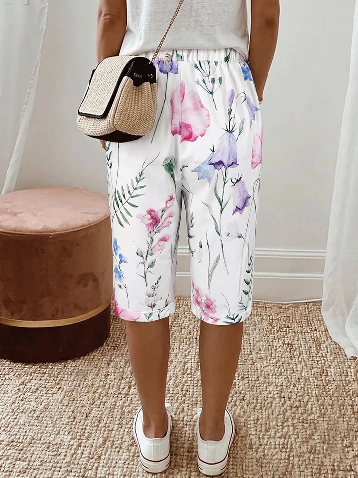 Poppy | Floreale Drawstring Gamba Larga Shorts
