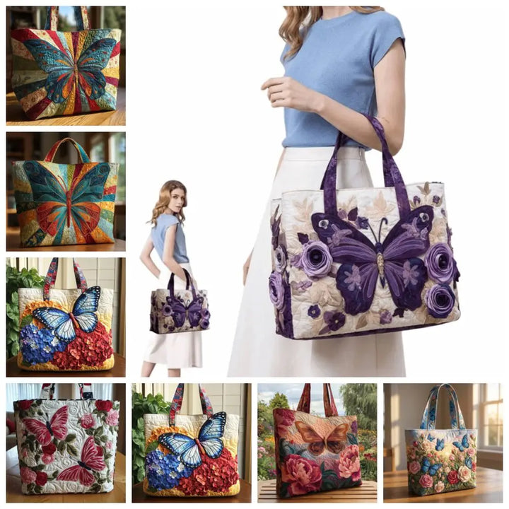 Butterfly Patterns Trapuntato Tote
