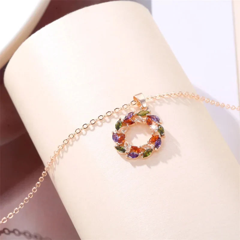 Collana con Ciondolo Arcobaleno Luminoso