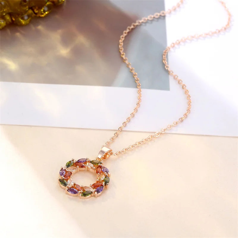 Collana con Ciondolo Arcobaleno Luminoso