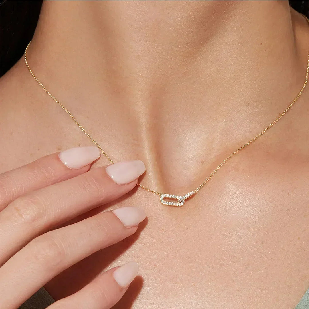 Collana Elegante con Ciondolo in Fiore Metallico Ondulé