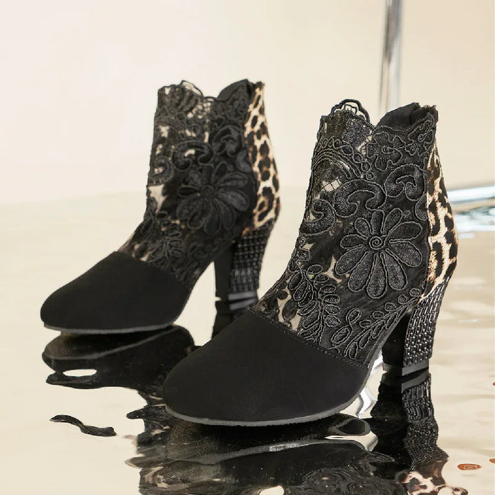 Heloise | Elegante Lacy High Tacchi Mesh Stivali
