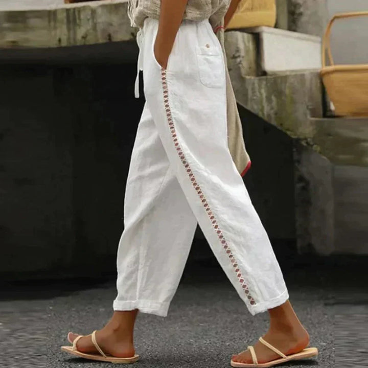 Kath | Refined High Waist Tapered Pantaloni with Side Stripe
