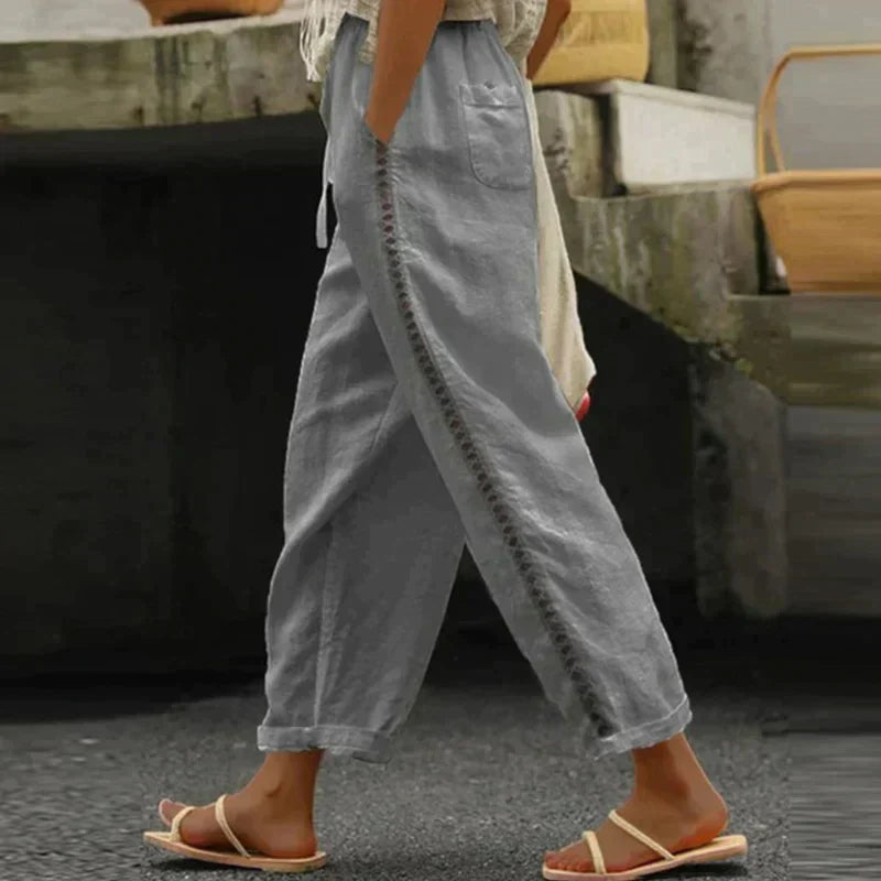 Kath | Refined High Waist Tapered Pantaloni with Side Stripe