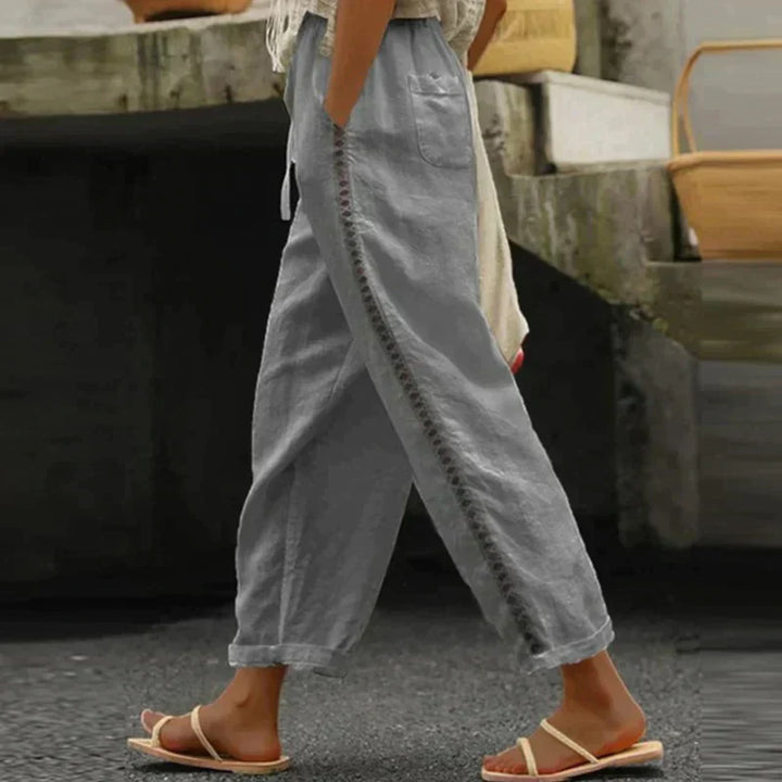 Kath | Refined High Waist Tapered Pantaloni with Side Stripe