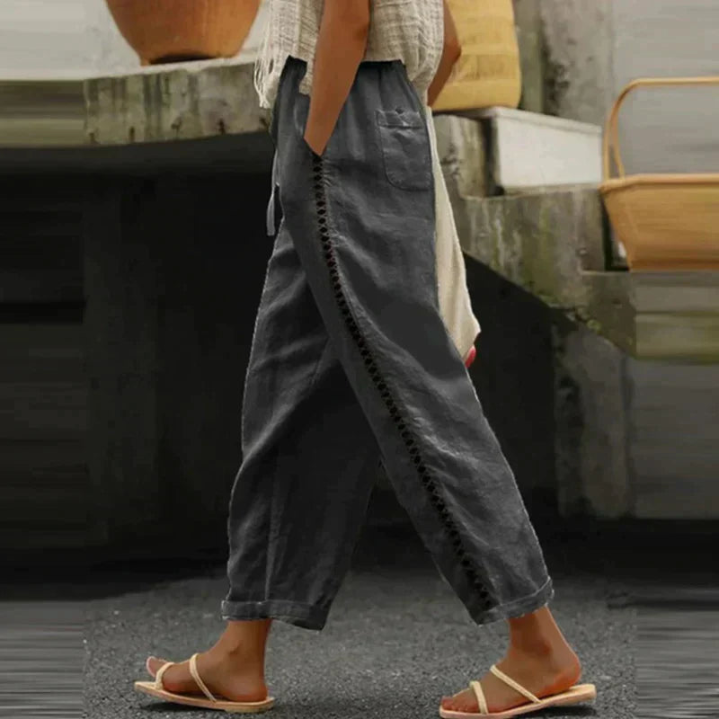 Kath | Refined High Waist Tapered Pantaloni with Side Stripe