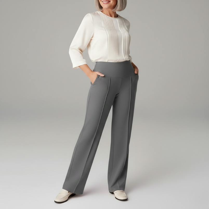 Marli | Flattering Tapered Leg Comfort Pantaloni with Pockets