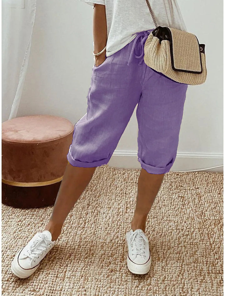 Wren | Lino Blend Sash-Tie Shorts